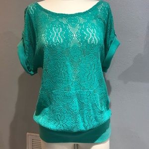 Turquoise Lace Top